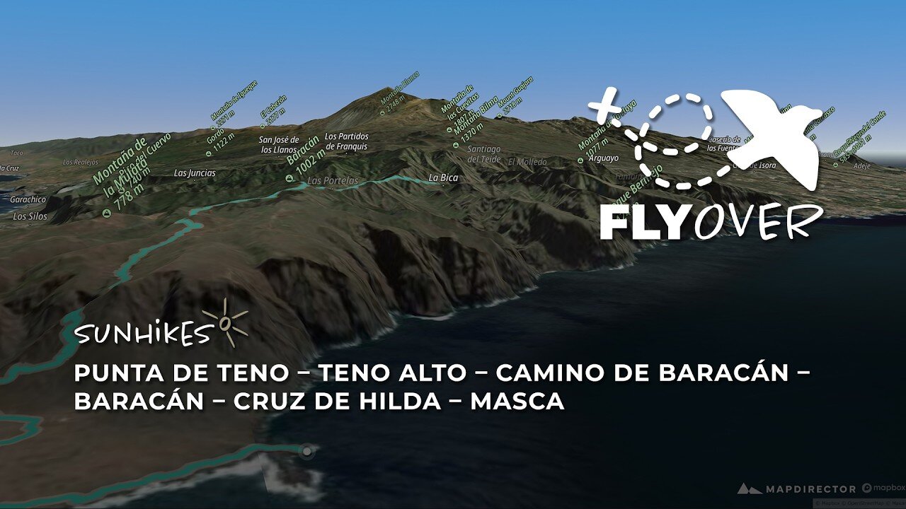 Von Punta de Teno nach Masca: Teneriffas wilder Westen im 3D-Flyover! (17km Megatour)