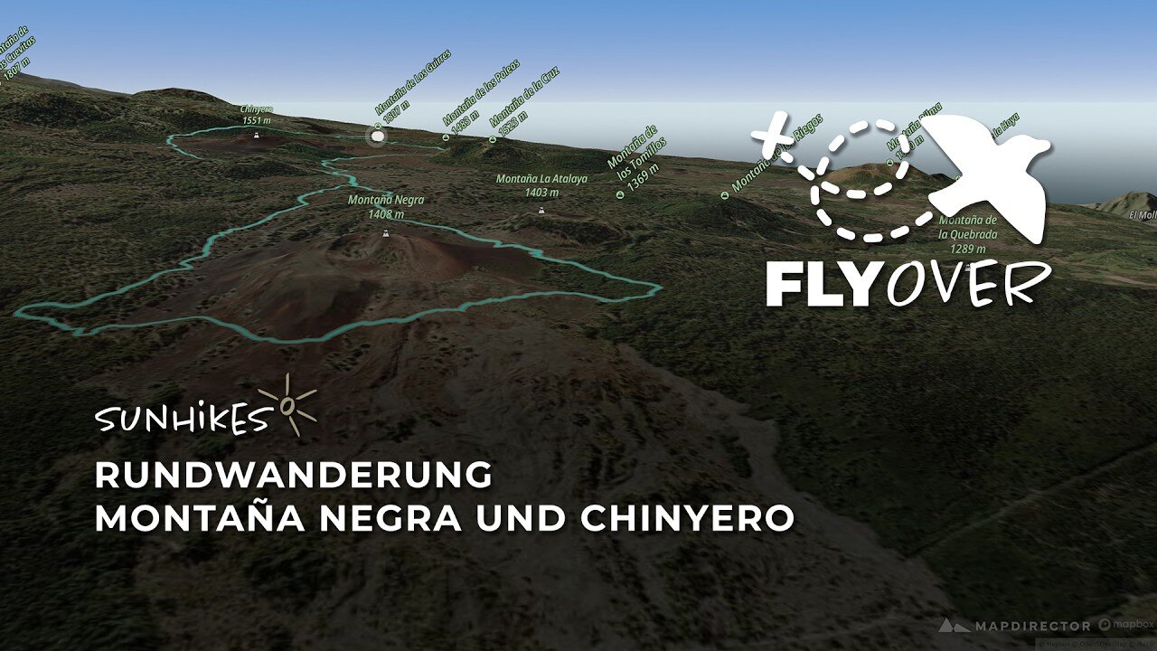 Zwei spektakuläre Vulkane auf einer Tour: Die große Chinyero-Runde im Flyover Video