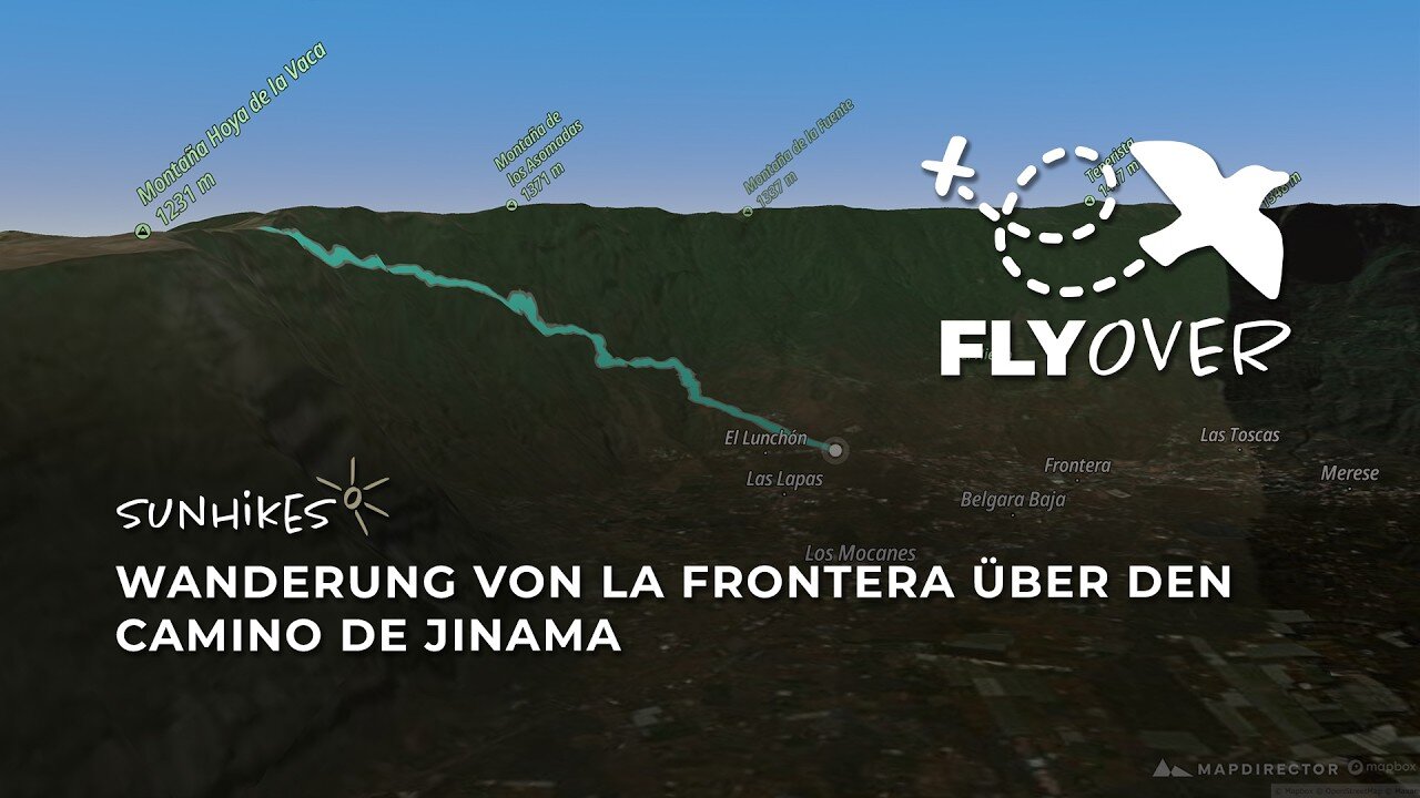 Steilaufstieg durch den Risco de Tibataje: Der Camino de Jinama im 3D-Flyover