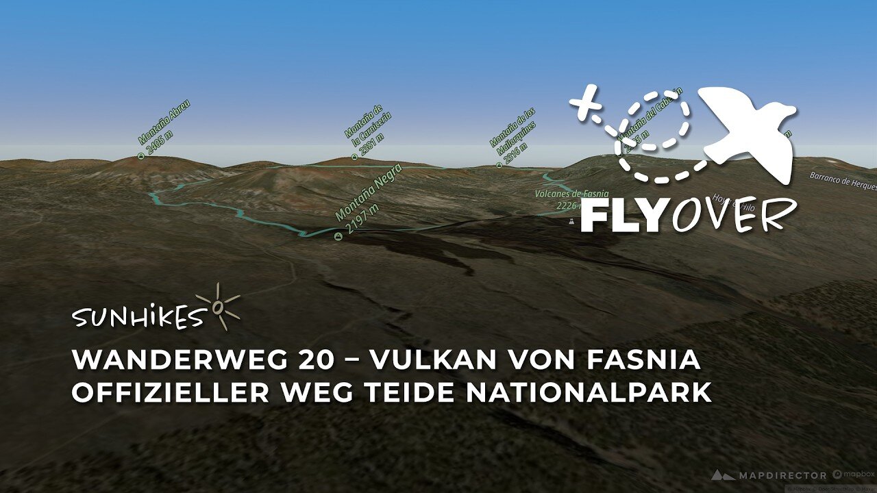 Faszinierendes Farbenspiel der Vulkane auf Teneriffa: Der offizielle Wanderweg 20 im 3D-Flyover