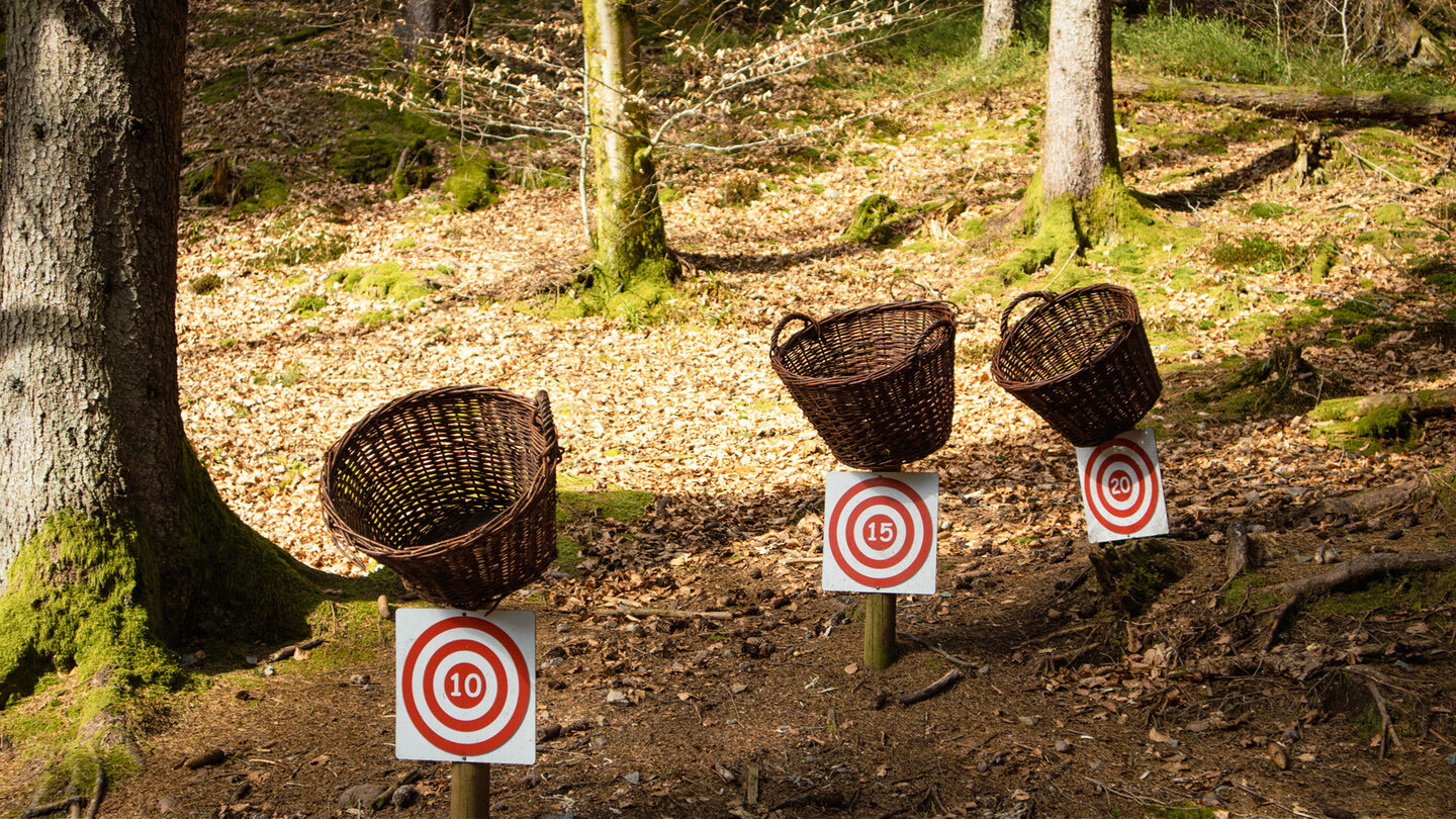 die Zapfenweitwurfstation