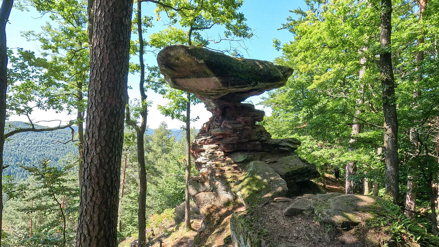 Pilzfelsen Wackelstein am Spirkelbacher Höhenweg Wackelstein am Spirkelbacher Höhenweg