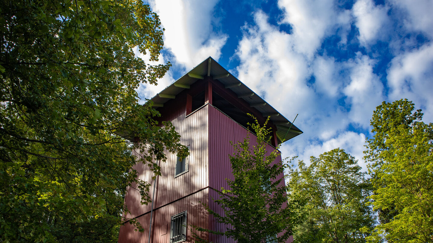 vom Aussichtsturm Schwanner Warte blickt bis zur Rheinebene