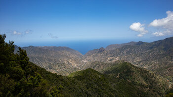 Aussichtspunkt Risquillo de Corgo mit Blick über Vallehermoso und den Roque Cano