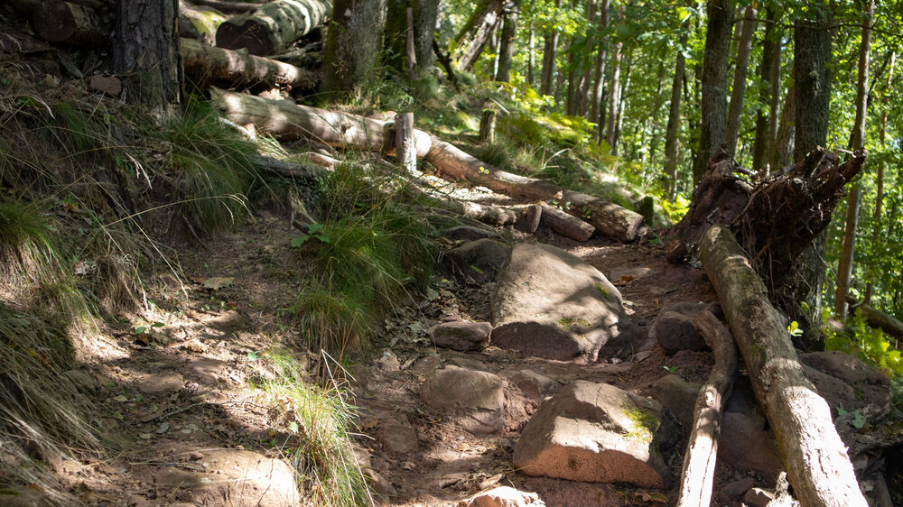 Aufstiegspfad zu den Felswänden des Hochstein-Massivs Aufstiegspfad zu den Felswänden des Hochstein-Massivs
