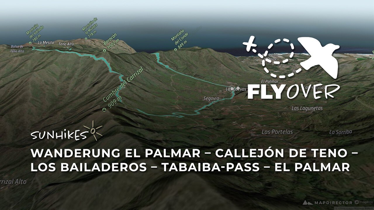 Teno-Bergkämme hautnah: Vom Palmar-Tal nach Teno Alto im virtuellen Flyover – Teneriffa