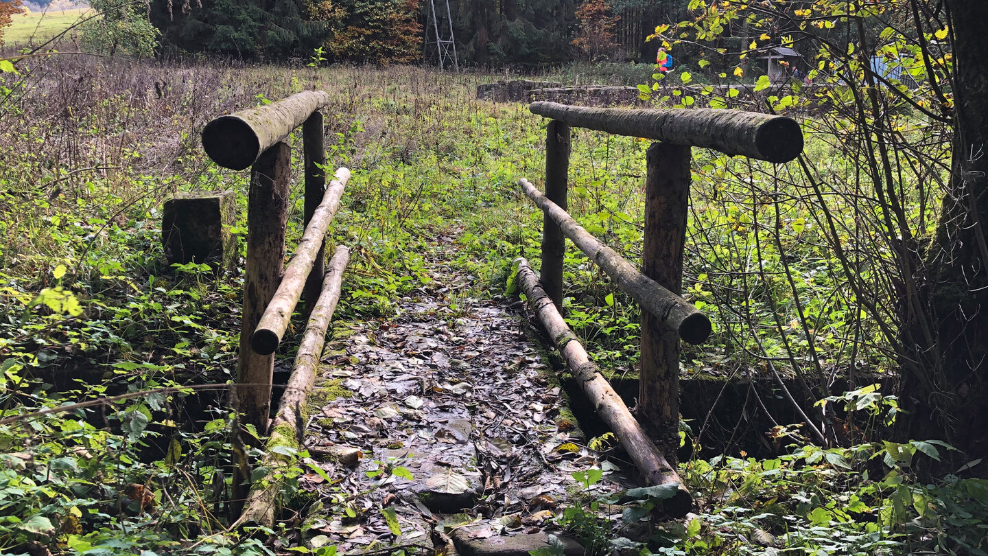 kleine Brücke führt zur Kirchenruine Rommers kleine Brücke nahe Kirchenruine Rommers