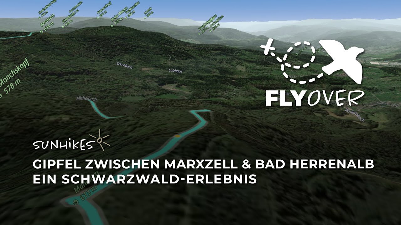 Panoramawanderung Marxzell – Bad Herrenalb über Mahlberg & Bernstein – Flyover
