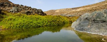 Wasserbecken am Beginn der Schlucht von Los Molinos