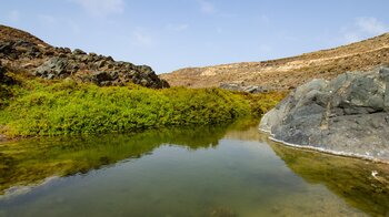 Wasserbecken am Beginn der Schlucht von Los Molinos