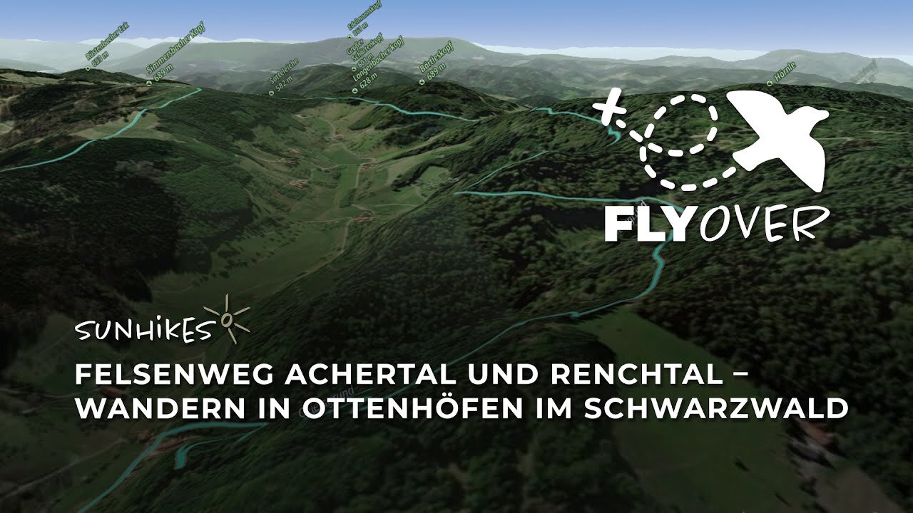 Felsenweg zwischen Achertal und Renchtal bei Ottenhöfen im Schwarzwald – Flyover