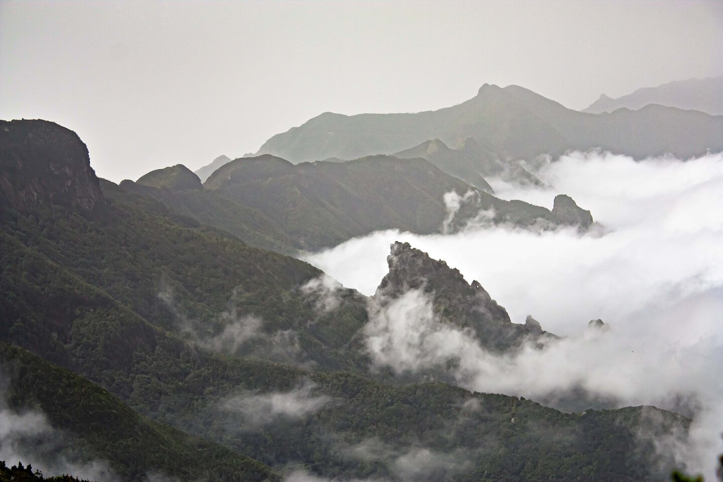 heraufziehende Wolken in den Schluchten des Anaga-Gebirges vom Cabezo del Tejo aus gesehen heraufziehende Wolken in den Schluchten des Anaga-Gebirges