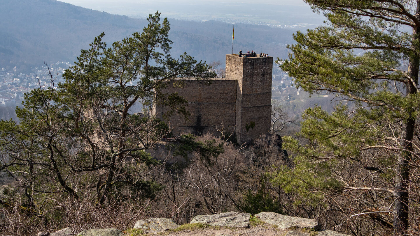 Blick auf Schloss Hohenbaden vom Schlossfelsen