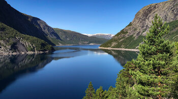 Ausblick über den Ringedalsvatnet im norwegischen Fylke