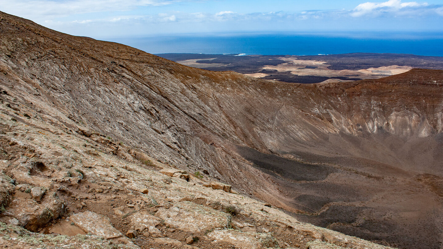 beeindruckende Gesteinsschichtungen an der Caldera Blanca