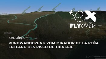 Imposante Klippen am Risco de Tibataje: 3D-Flyover vom Mirador de La Peña nach Jinama