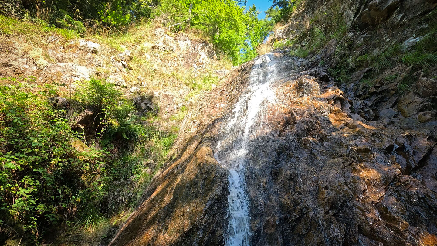 steile Fallstufe des Wasserfalls Cascade du Bockloch Fallstufe des Wasserfalls Cascade du Bockloch