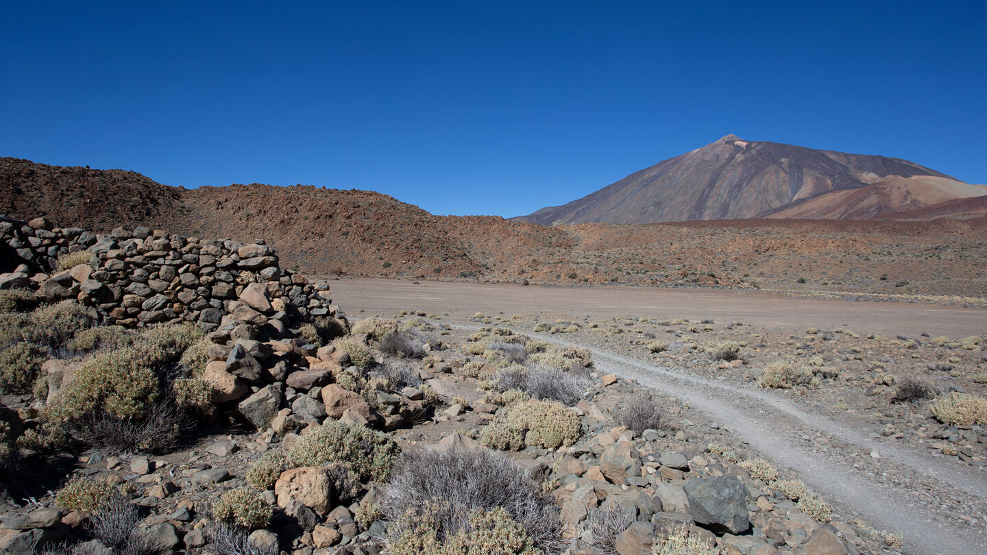 Ausblick auf den Teide von der Wanderung Siete Cañadas