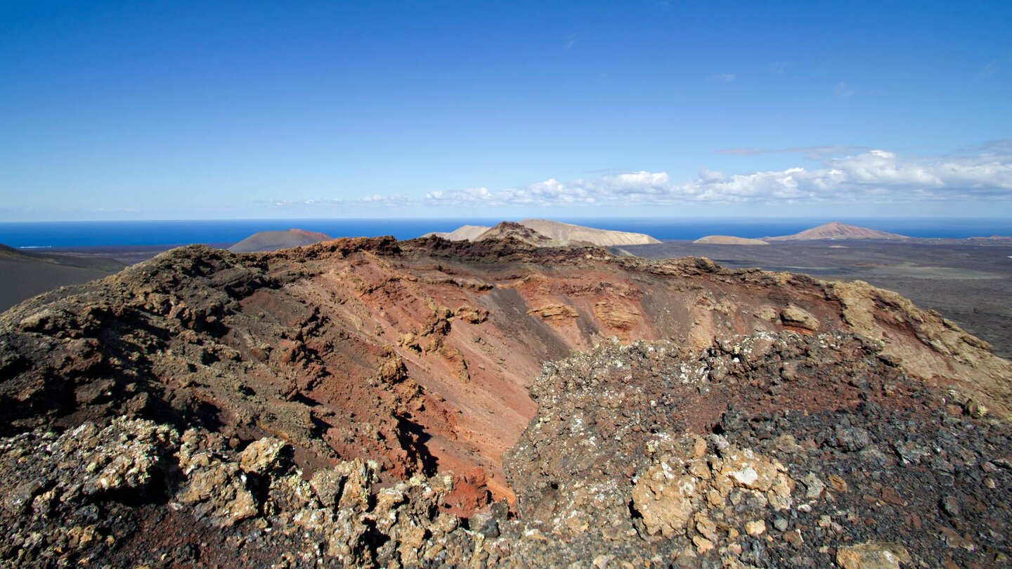 der Kraterrand des Montaña del Señalo mit der Caldera Blanca im Hintergrund