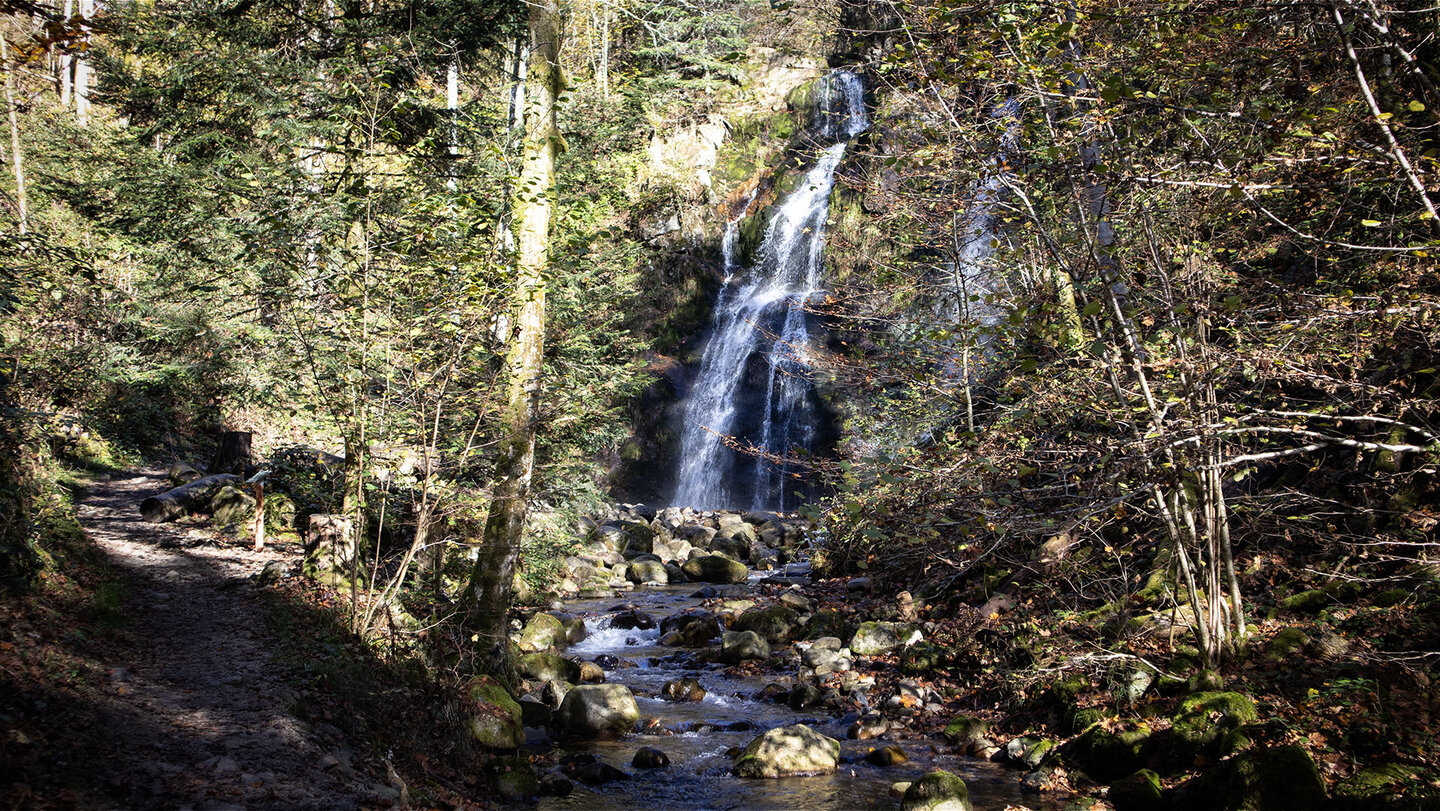 der Heidenbad-Wasserfall in den Vogesen