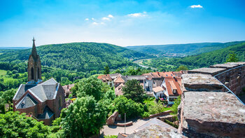 Ausblick aufs Neckartal von der Bergfeste Dilsberg