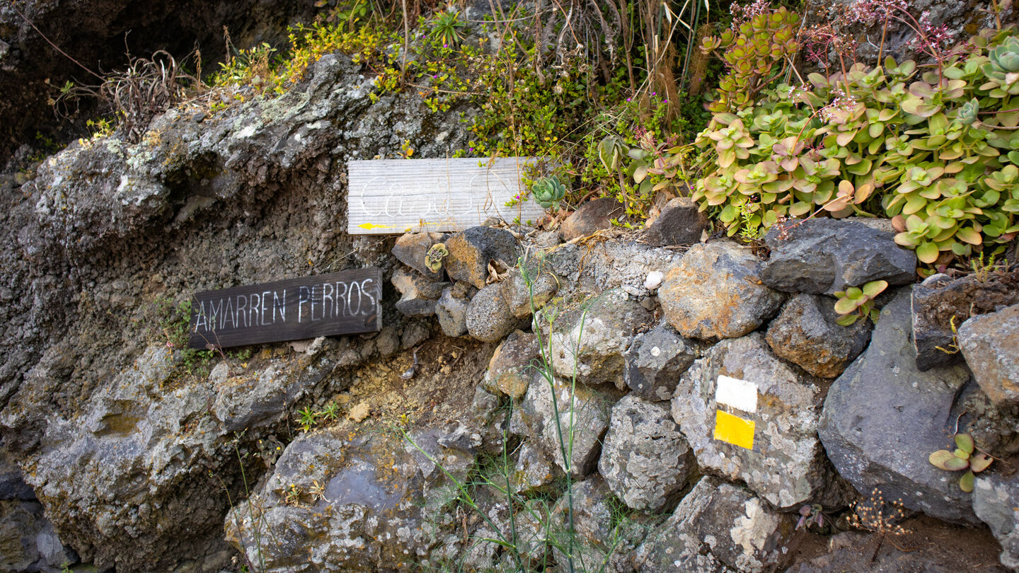 Wegmarkierung zum Wanderweg Cuevas Negras
