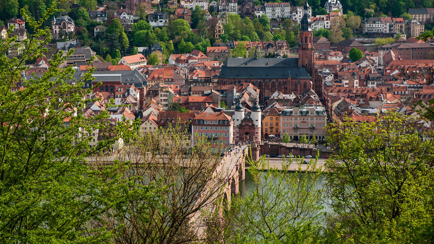 Ausblick auf die Alte Brücke und die Heidelberger Altstadt Alte Brücke und die Heidelberger Altstadt