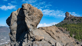 Blick zum Felsplateau des Roque Nublo