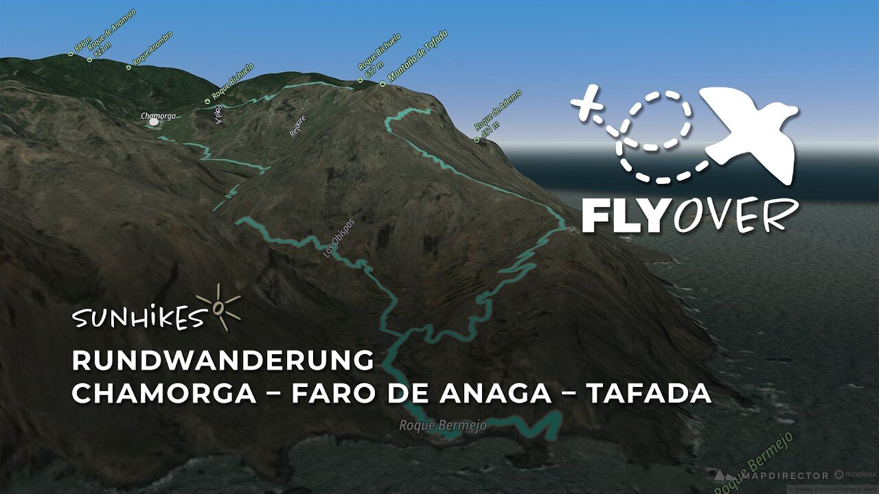 Teneriffa Geheimtipp: Chamorga & Faro de Anaga Rundweg im 3D-Flyover! (8km)