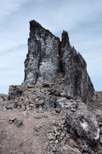 Basaltblock bei der Durchquerung des Lavafelds