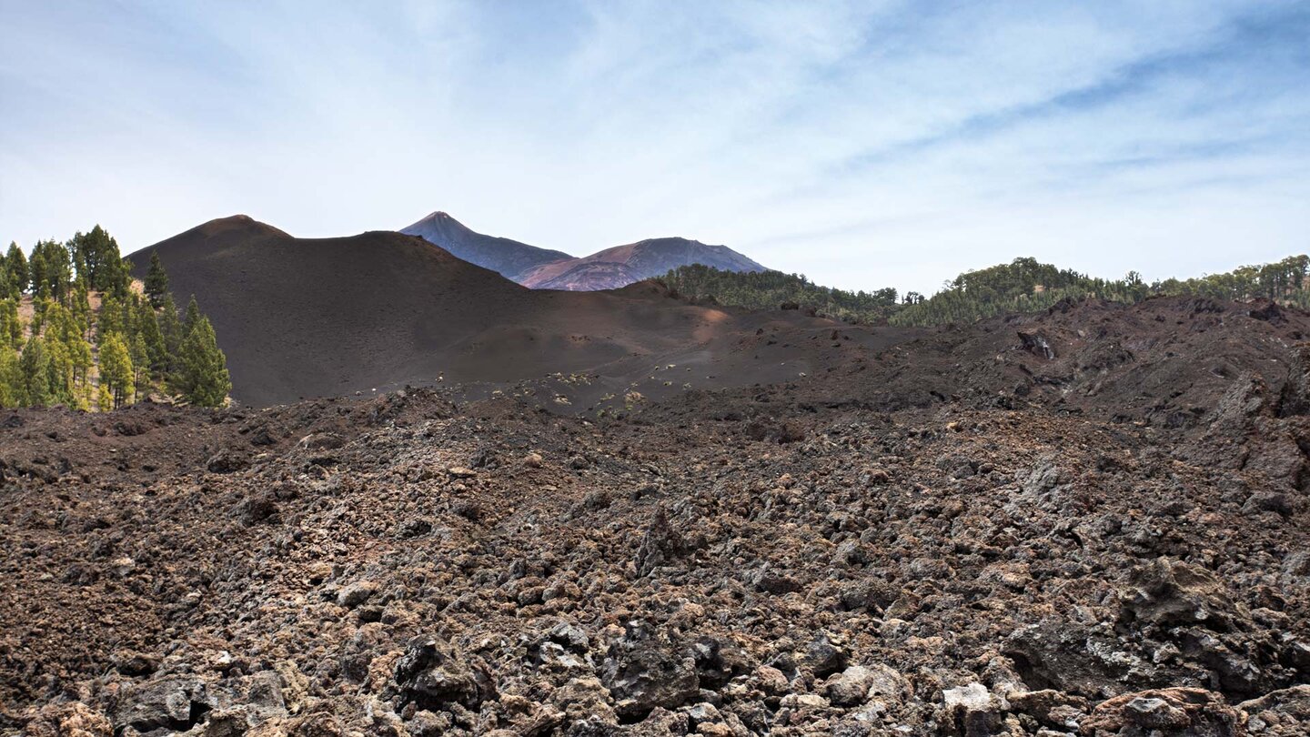 Teide und Pico Viejo hinter dem Krater des Chinyero