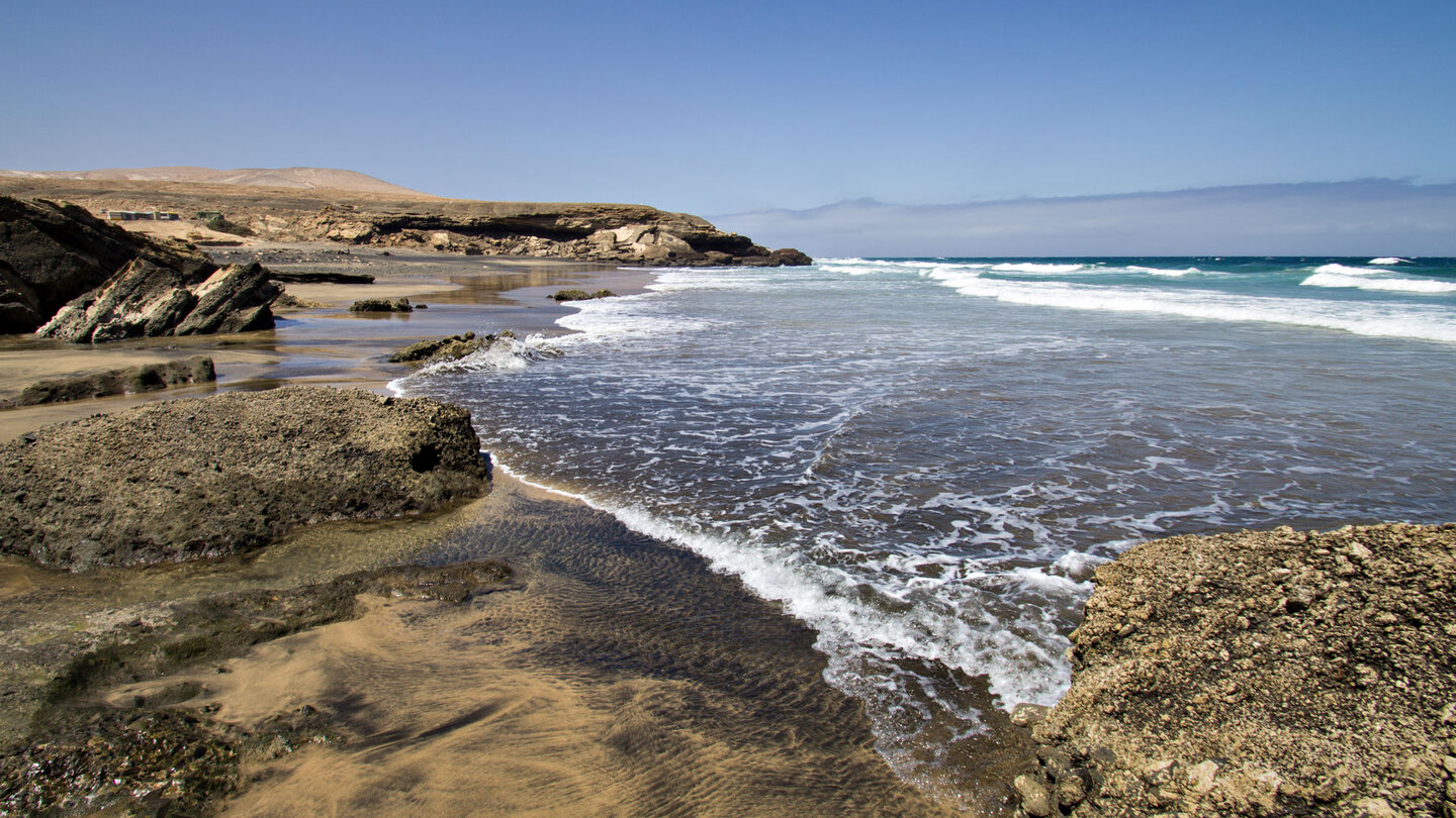 Blick entlang der Playa de Garcey auf Fuerteventura Blick entlang der Playa de Garcey auf Fuerteventura
