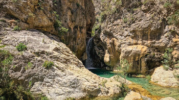 Wasserfall am Poza Central in der Schlucht des Rio Verde
