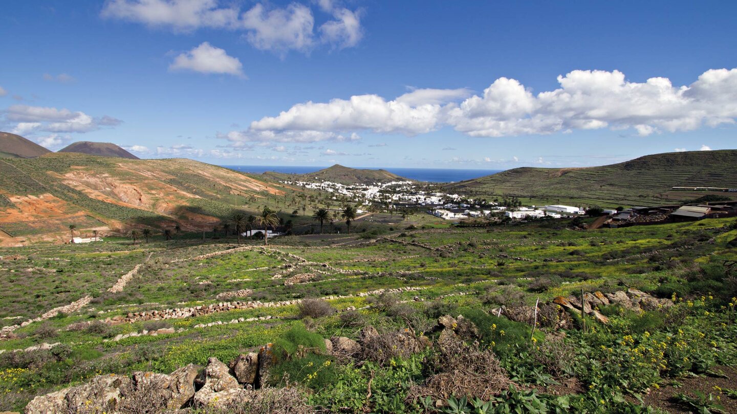 Haría auf Lanzarote liegt eingebettet in eine idyllische Kulturlandschaft