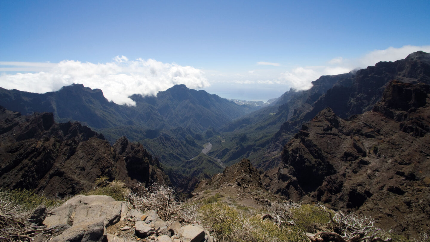 Ausblick vom Mirador de Los Andenes über die Schlucht Barranco de las Angustias