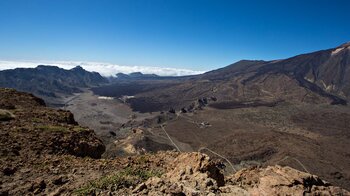 Blick vom Wanderweg 15 vom Alto de Guajara auf die Tiefebene Ucanca