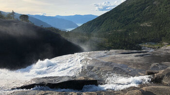 Fjordblick vom Nykkjesøyfossen – Utnefjord, Sørfjord und Hardangerfjord