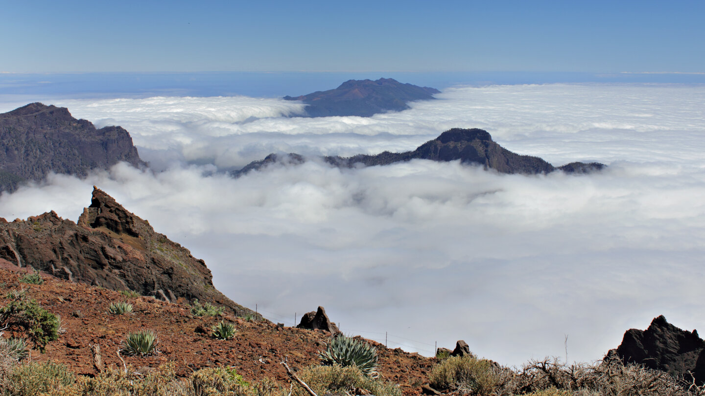 Pico Bejenado und Cumbre Vieja erheben sich über dem Wolkenmeer