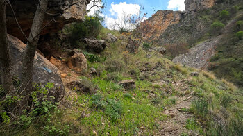 Wanderweg in der Schlucht zur Caldera del Tío Lobo