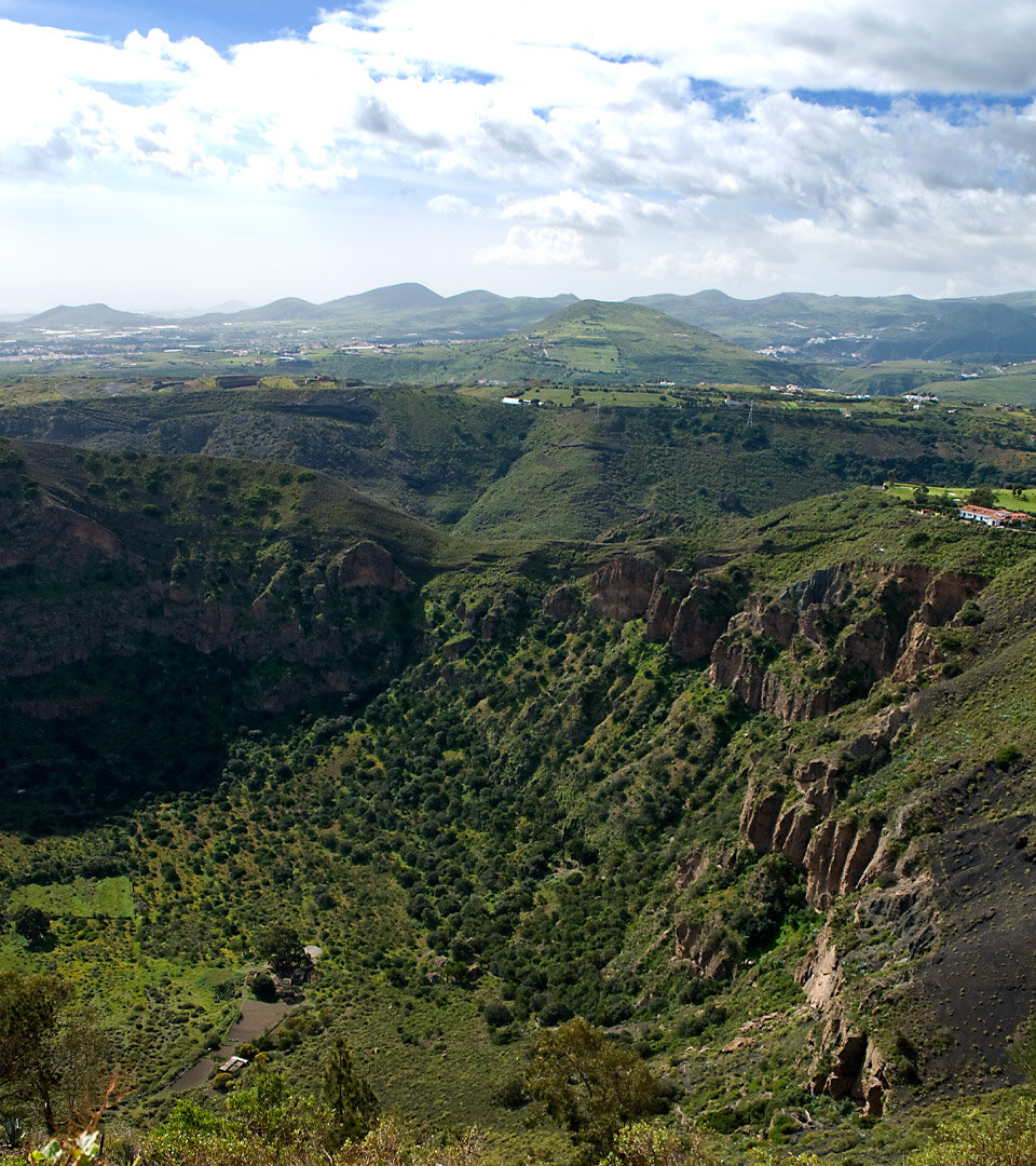 tiefer Ausblick in die Caldera de Bandama auf Gran Canaria