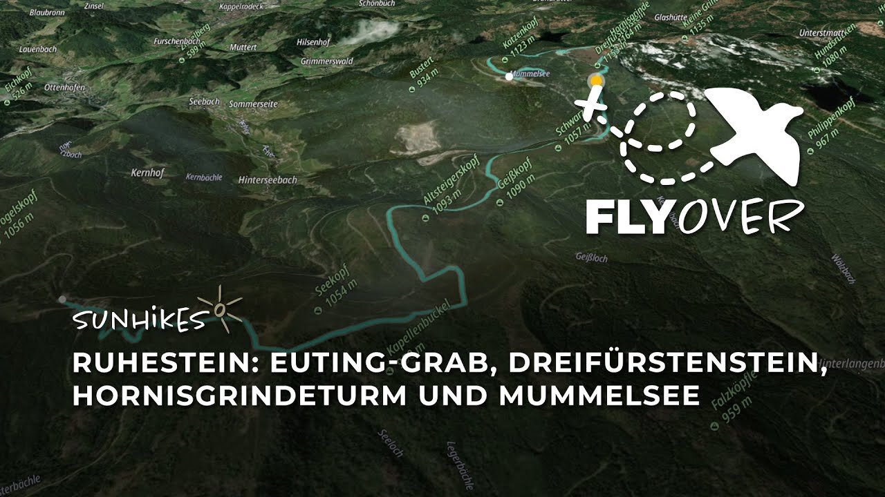 Ruhestein über Euting-Grab, Dreifürstenstein und Hornisgrindeturm zum Mummelsee – Flyover