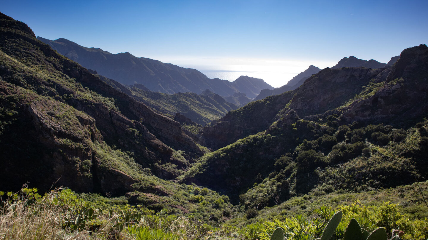 das Valle Grande zwischen den Gebirgsrücken des Anaga