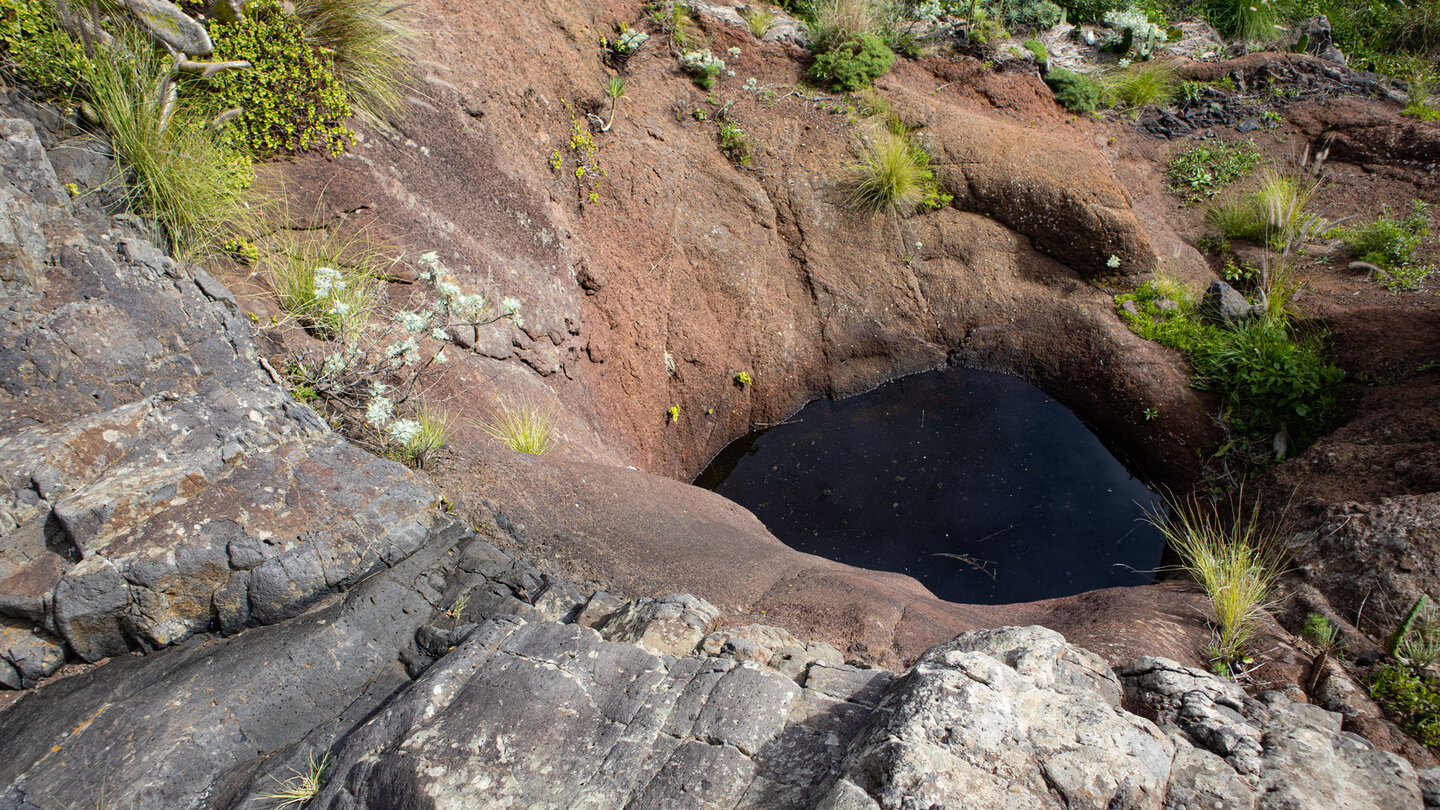 geschliffene Felsen am Grund der Schlucht