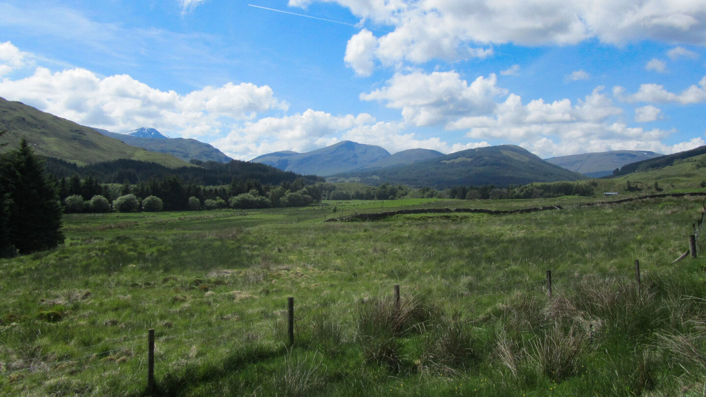 Blick auf die Highlands kurz vor dem Etappenziel Tyndrum Blick auf die Highlands kurz vor Tyndrum