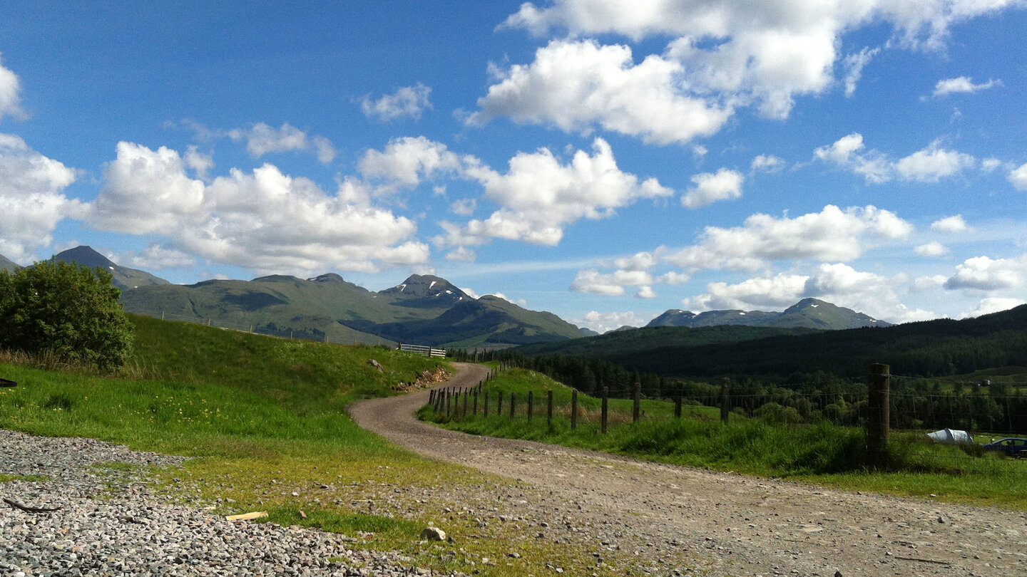 Panorama auf der 4. Etappe des West Highland Way Panorama am West Highland Way