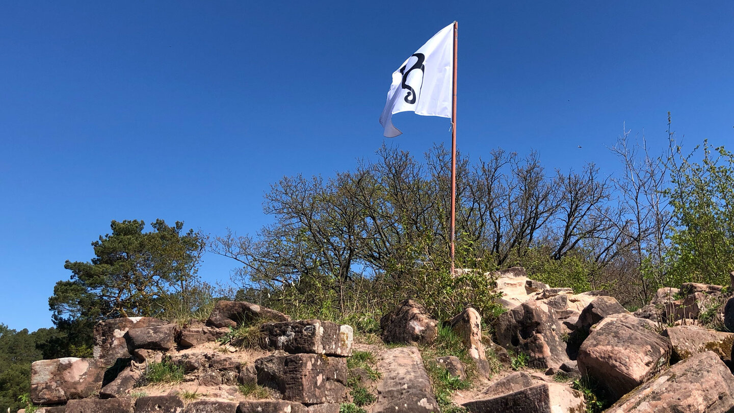 Flagge über der Burg Schöneck