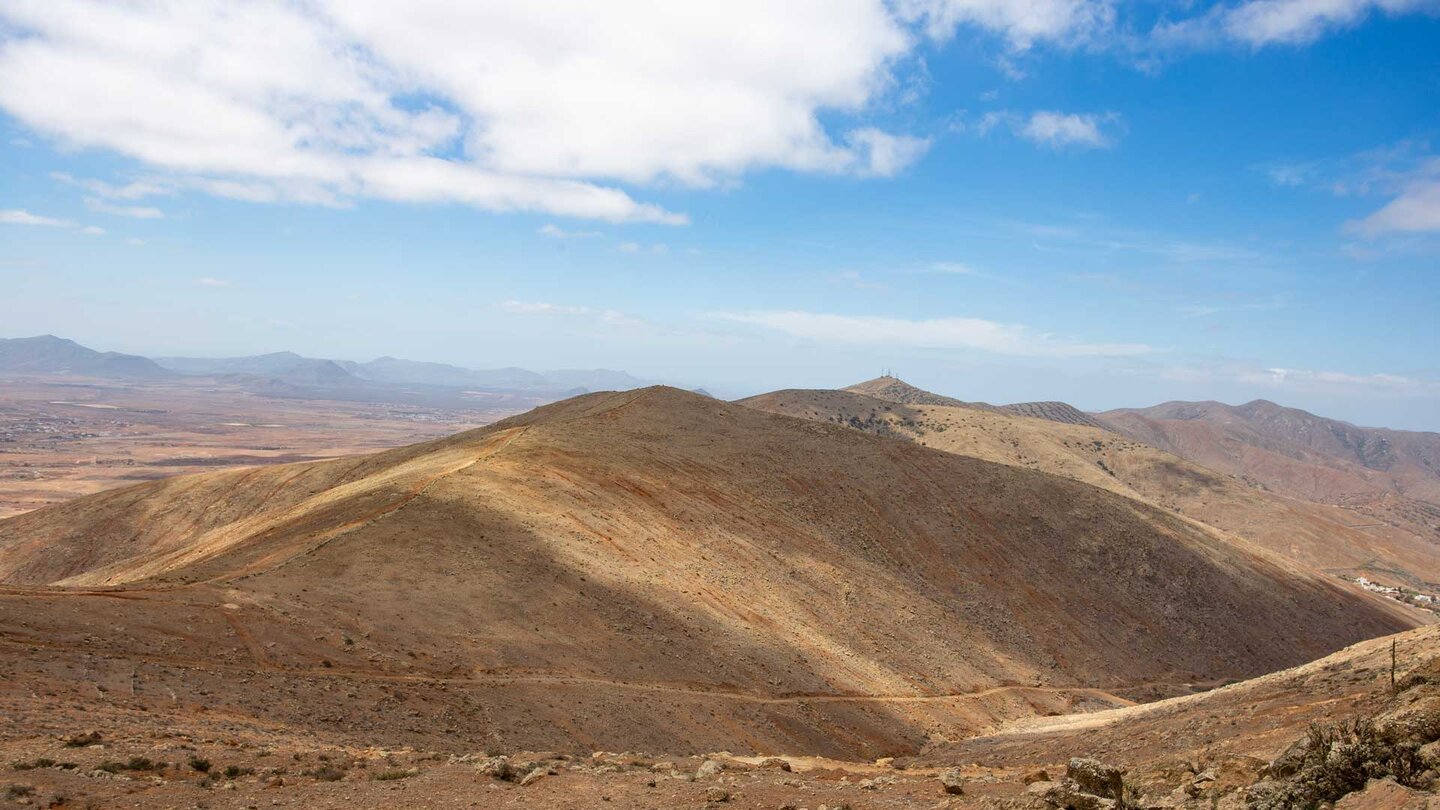 Blick entlang des Wegverlaufs der Wanderung vom Morro de Velosa