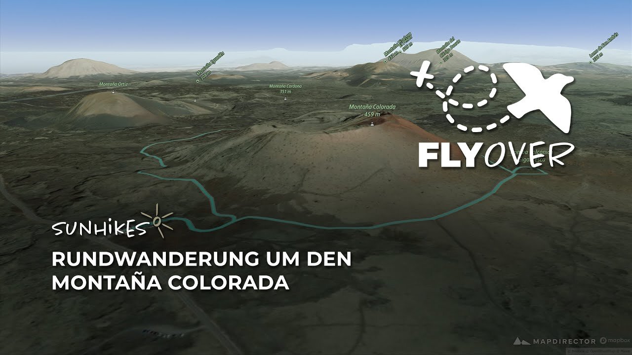 Rundwanderung um den Montaña Colorada auf dem Sendero de Lava auf Lanzarote– Flyover