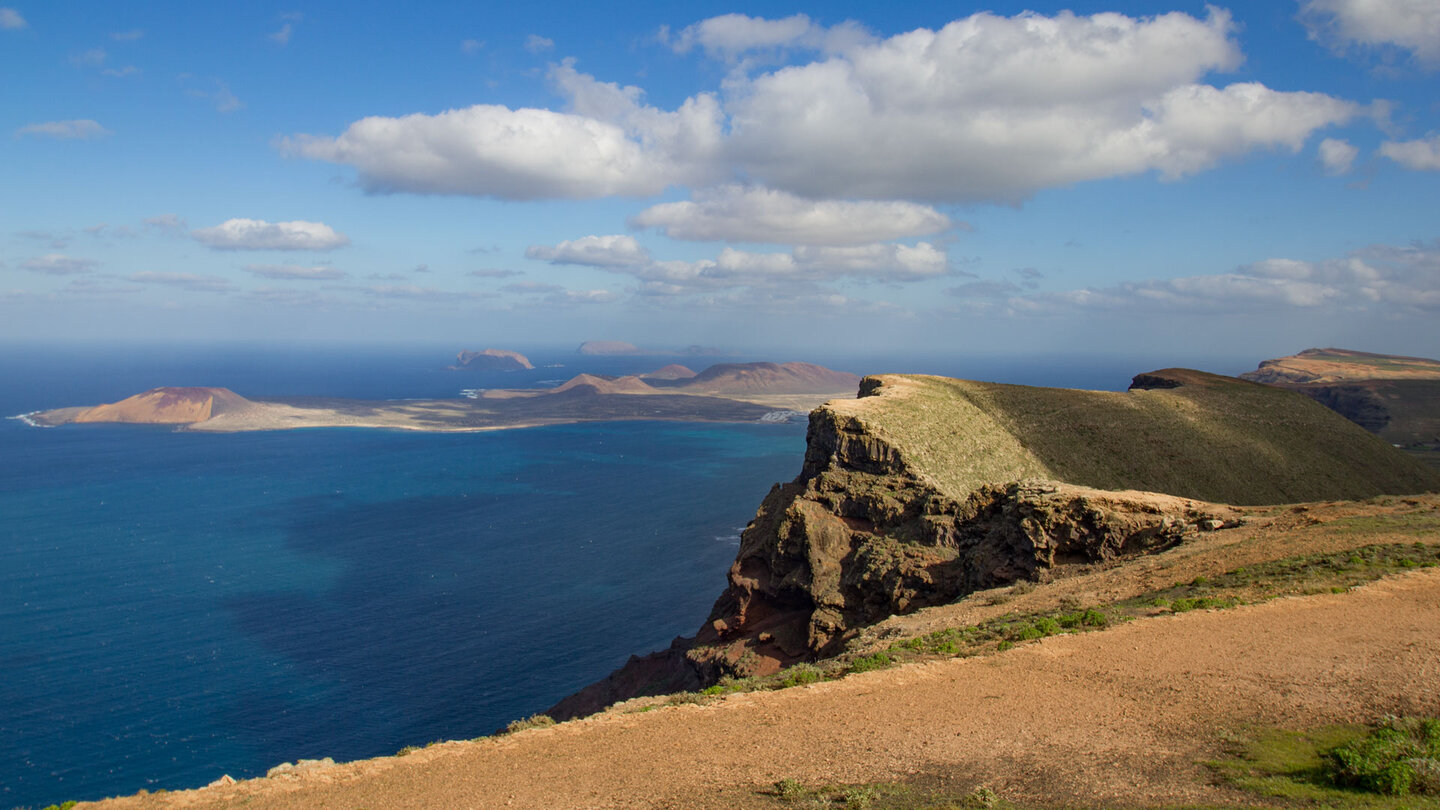 Ausblick über die Klippen des Famara-Gebirges zum Chinijo-Archipel