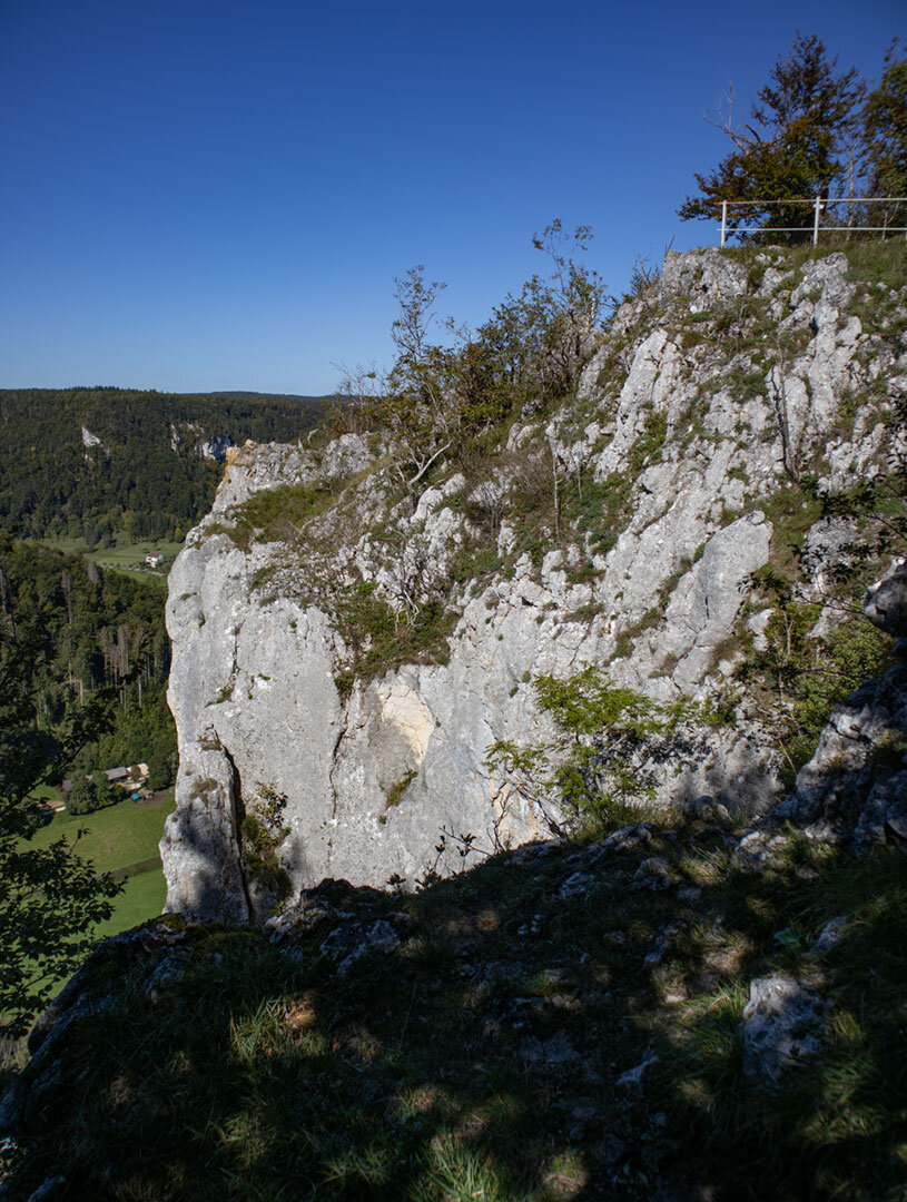Geländersicherung über den Klippen des Schauenfelsen